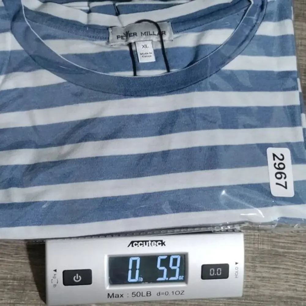 Peter Millar Crown Sport Shirt Mens‎ XL Performance Tee Striped Indigo Blue NWOT - Picture 13 of 13